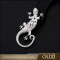 Wholesale latest design cooper alloy jewelry fashion austria crystal pin brooch rhinestone gecko brooch